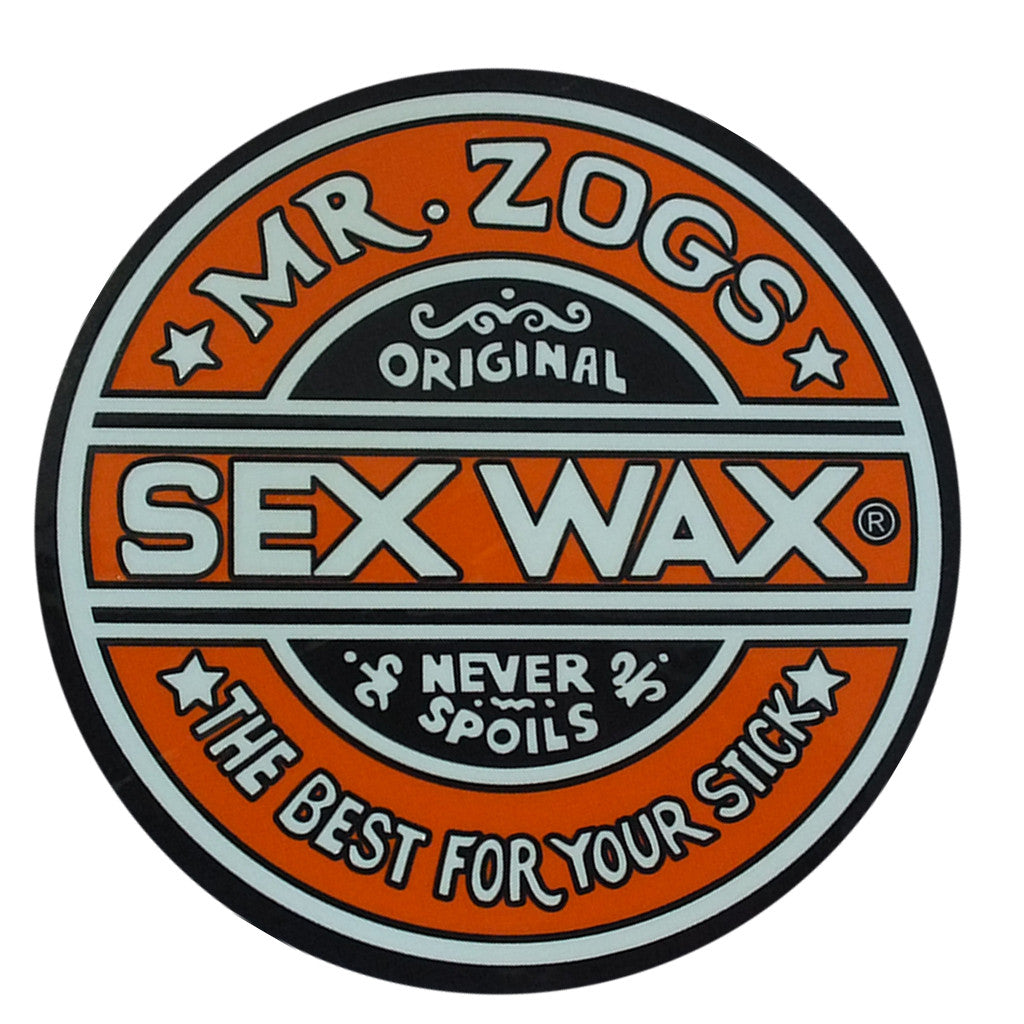 Sex Wax Classic Logo Stickers - 3&quot; Orange - Seaside Surf Shop 