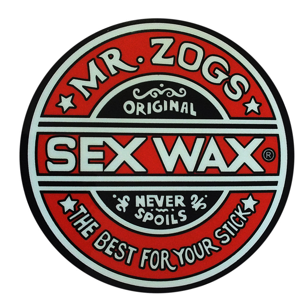 Sex Wax Classic Logo Stickers - 10&quot; Red - Seaside Surf Shop 