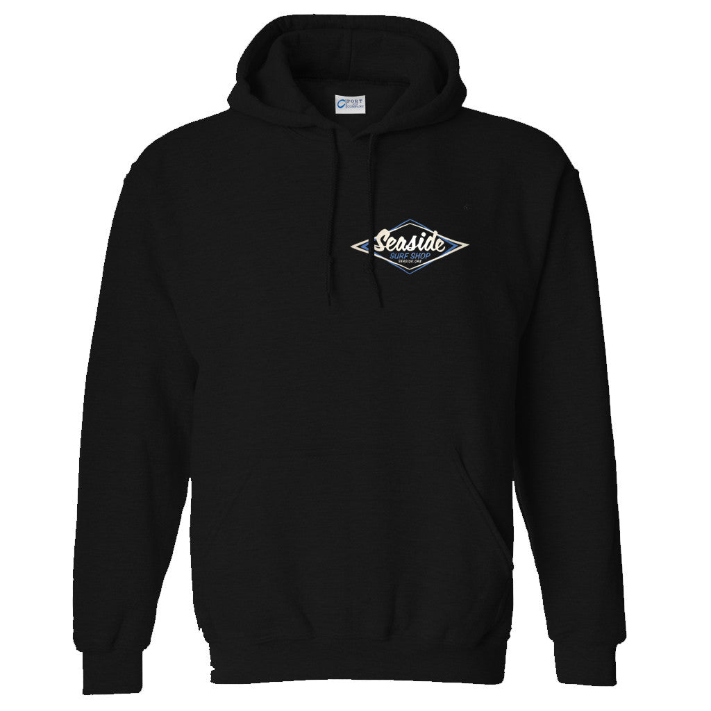 Seaside Surf Shop Mens Vintage Logo Pullover - Black - Seaside Surf Shop 