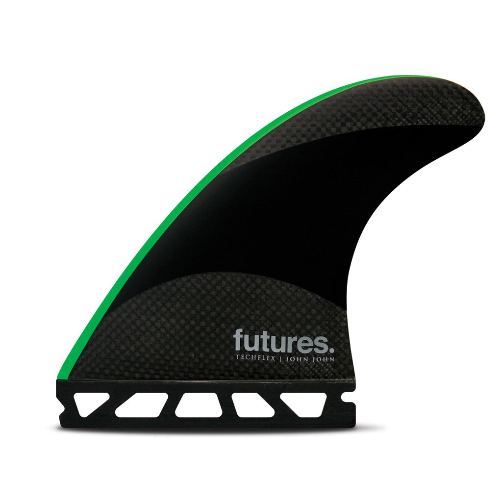 Futures Fins - John John Techflex (M) - Black/Neon Green - Seaside Surf Shop 